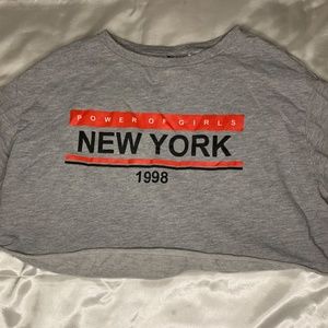Divided H&M Cropped NYC Sweatshirt